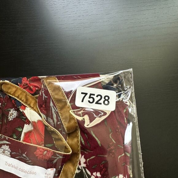 Zara Trafaluc Top Medium Patchwork Babydoll Dark Floral Bohemian Velvet Trim - Picture 8 of 8